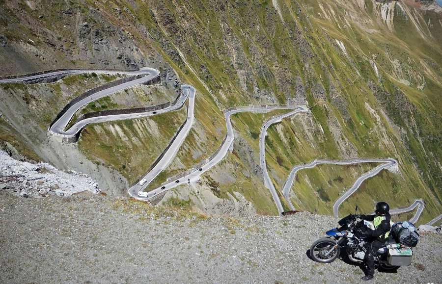 Stelvio Pass motorcycle ride in Italy