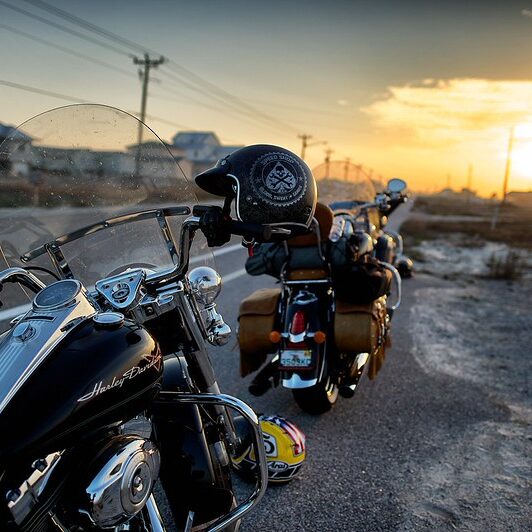 motorcycles on the Gulf Coast of Alabama